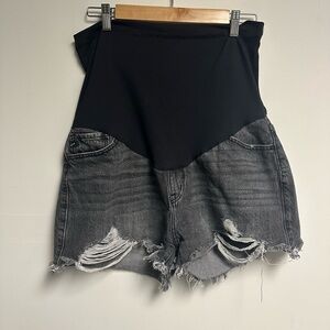 Pink Blush Denim Shorts With Distressing Size 31